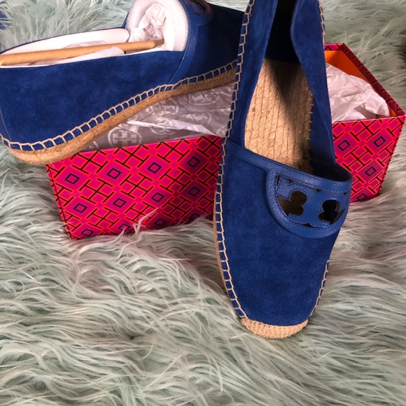 Tory Burch Sidney Suede Espadrille 11 Jelly Blue - Picture 2 of 8